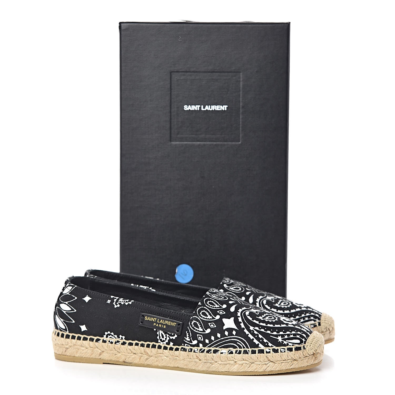 Saint Laurent Bandana Print Canvas Espadrilles 36 Black 10 of 10