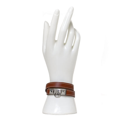 Hermes Natural Tadelakt Rivale Double Tour Bracelet M Fauve 2 of 6
