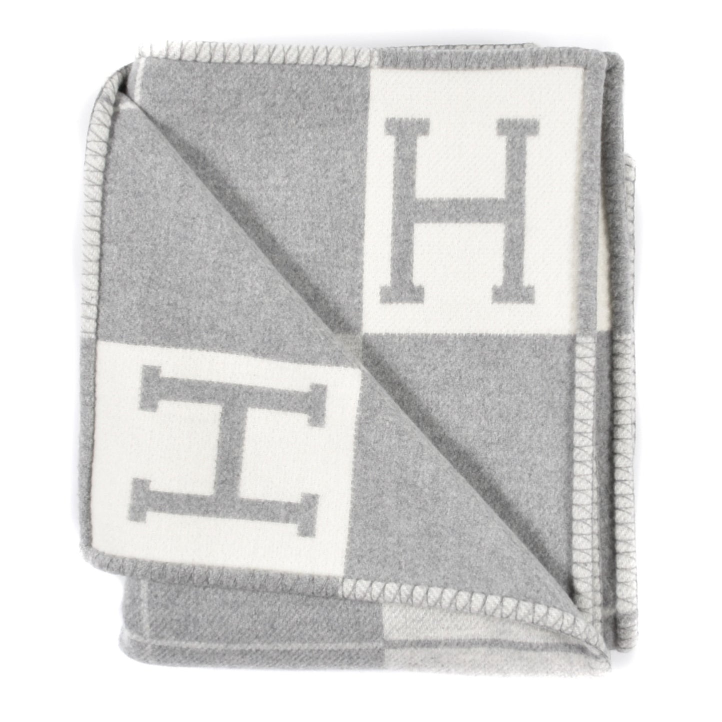 Wool Cashmere Avalon III Blanket Ecru Gris Clair