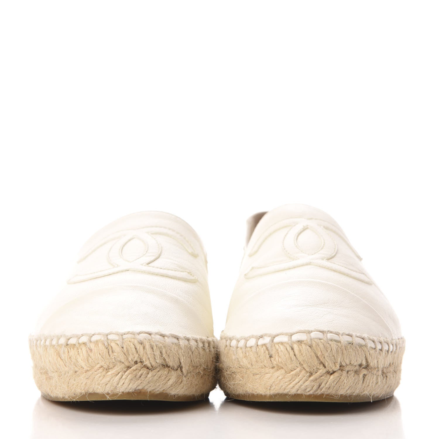 Chanel Lambskin CC Espadrilles 36 White 2 of 8