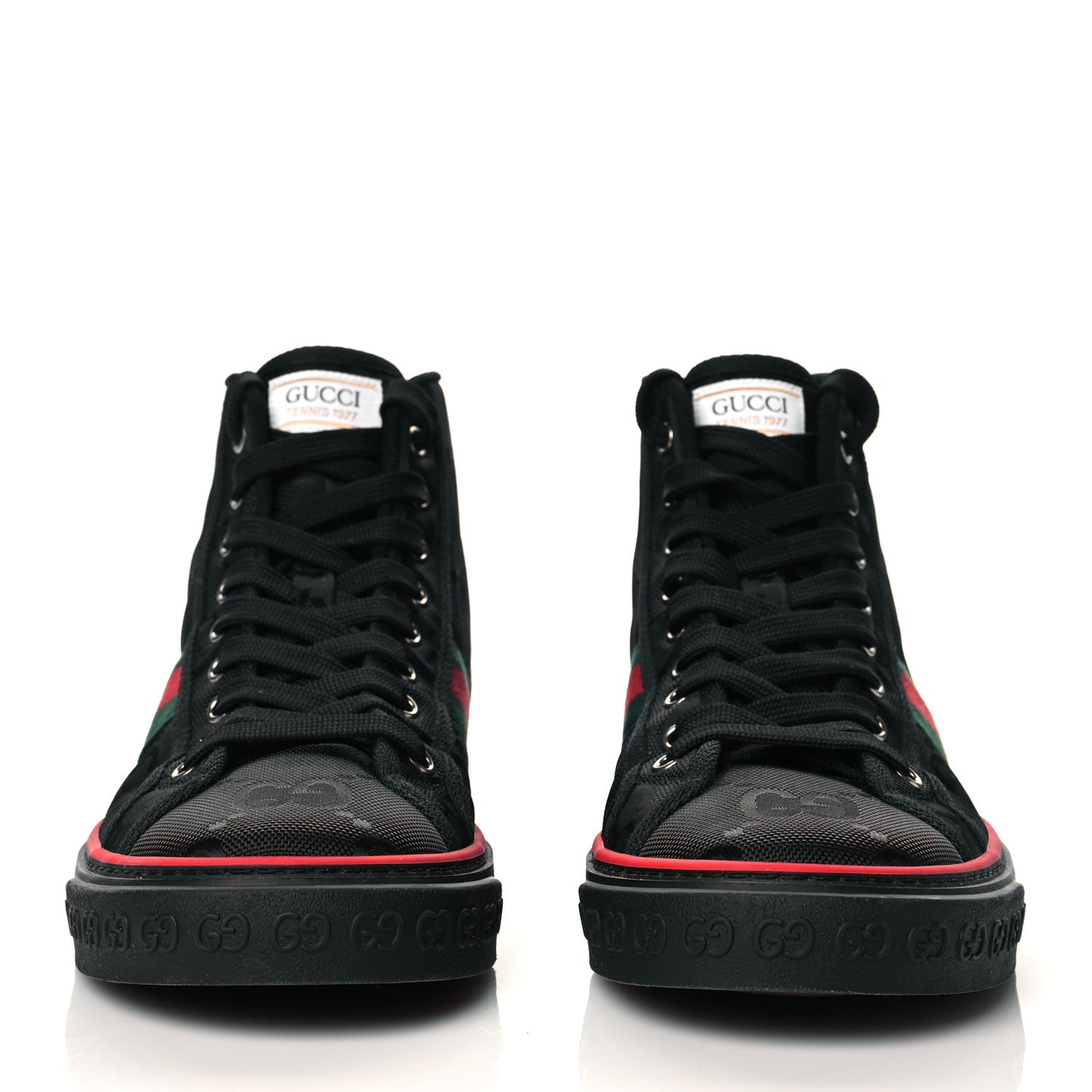 Econyl Nylon Web Monogram Off The Grid Mens 1977 Tennis High Top Sneakers 8 Black