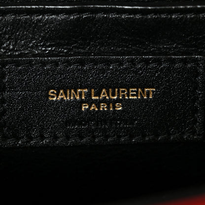 Saint Laurent Box Calfskin Monogram Medium Solferino Satchel Rouge Opyum 6 of 11