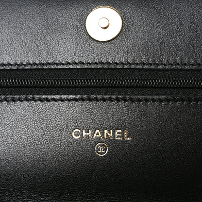 Chanel Lambskin Quilted Wallet On Chain WOC Black 6 of 11