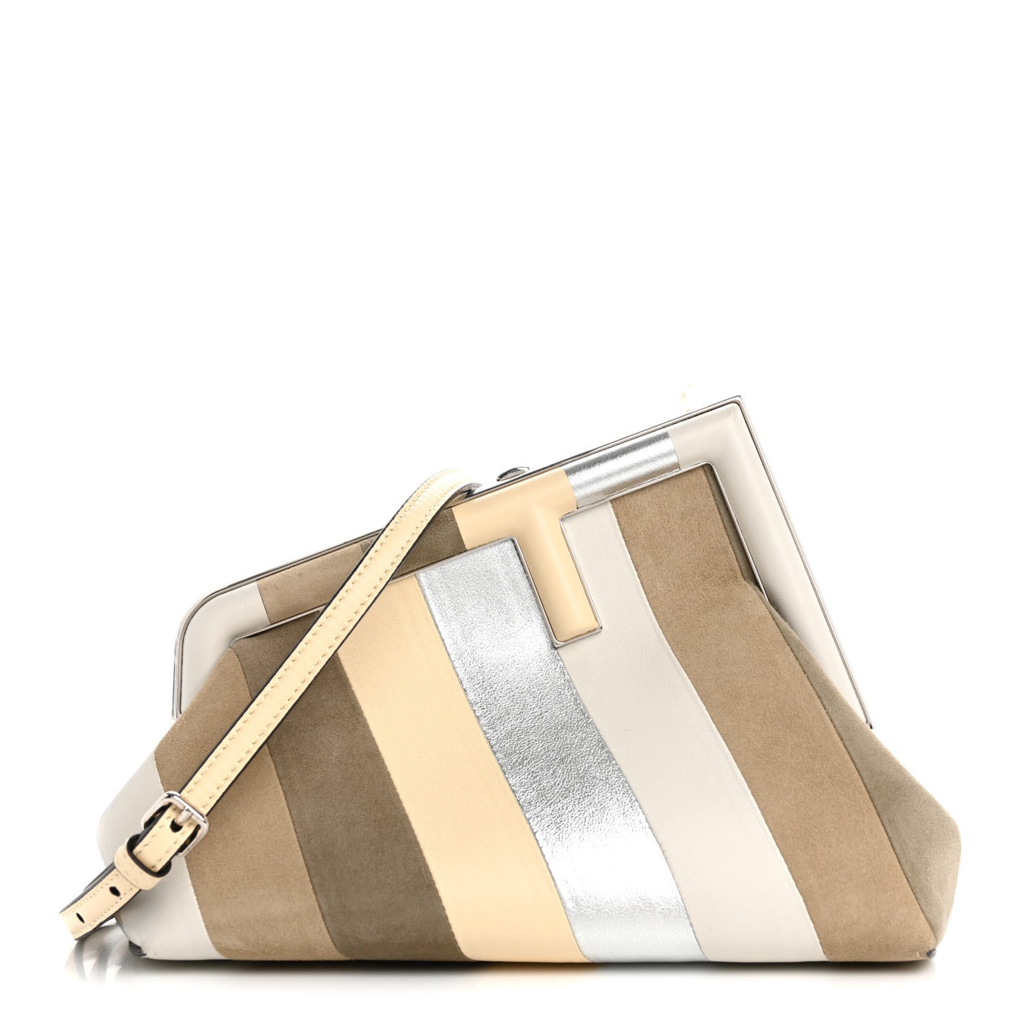 Nappa Suede Striped Inlay Small Fendi First Multicolor