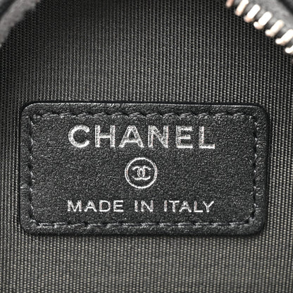 Chanel Goatskin Camellia Quilted Round Clutch With Chain Grey 6 of 9