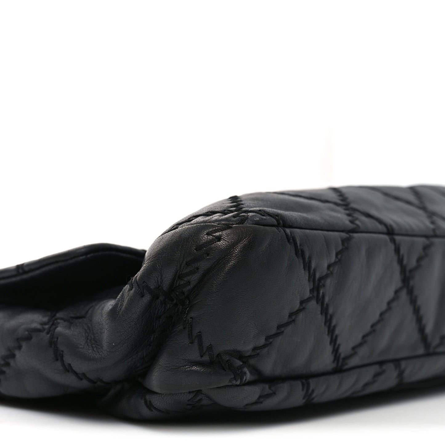 Lambskin Ultimate Stitch Maxi Flap Black