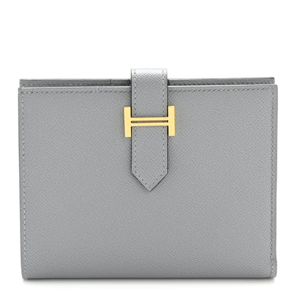 Hermes Madame Calfskin Bearn Compact Wallet Gris Pantin 1 of 10