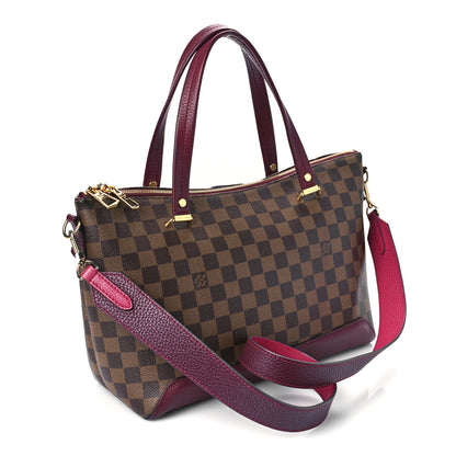 Louis Vuitton Damier Ebene Cuir Taurillon Hyde Park Fuchsia 3 of 9