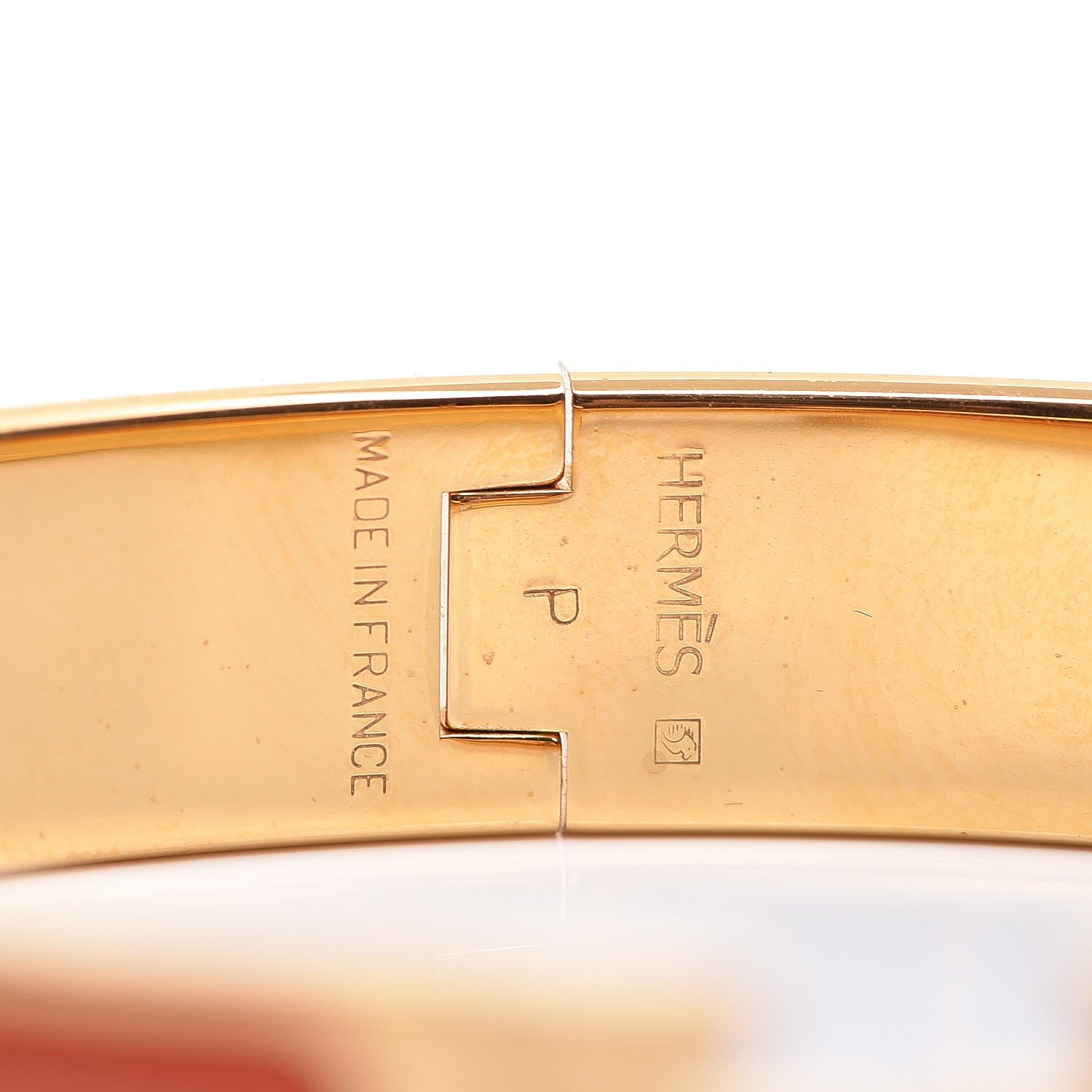 Hermes Enamel Narrow Clic Clac H Bracelet GM Orange 4 of 6