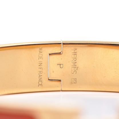 Hermes Enamel Narrow Clic Clac H Bracelet GM Orange 4 of 6