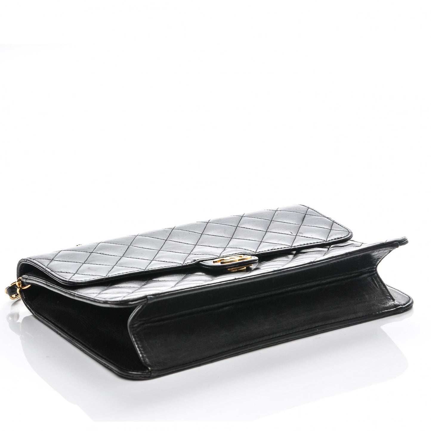 Lambskin Quilted Medium Single Flap Black