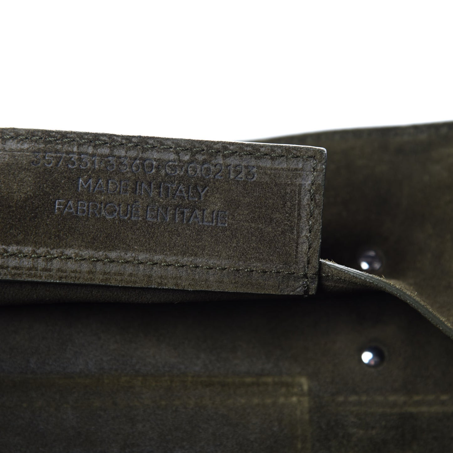 Baby Daim Suede Papier A4 Zip Around Tote Vert Militaire