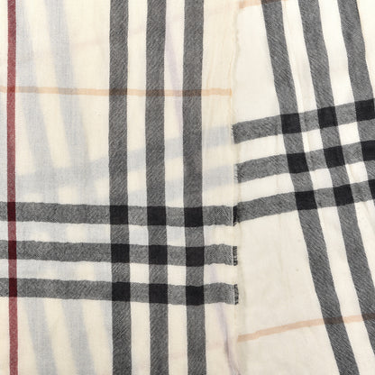 Burberry Wool Silk Gauze Giant Check Lightweight Scarf Stone 3 of 4