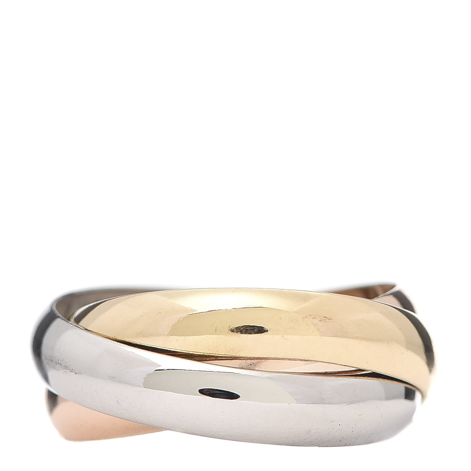 Cartier 18K Pink Yellow White Gold Classic Les Must De Trinity Ring 49 4.75 3 of 5