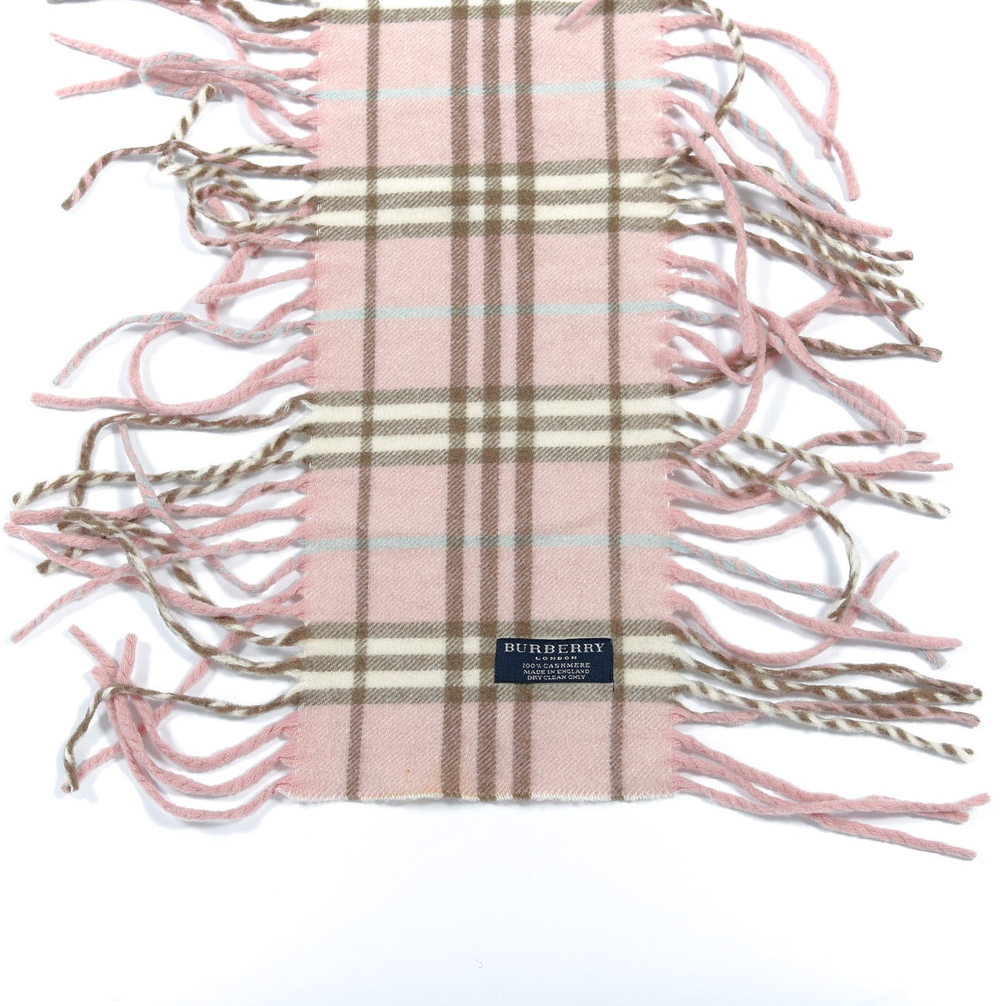 Cashmere Check Happy Fringe Scarf Pink