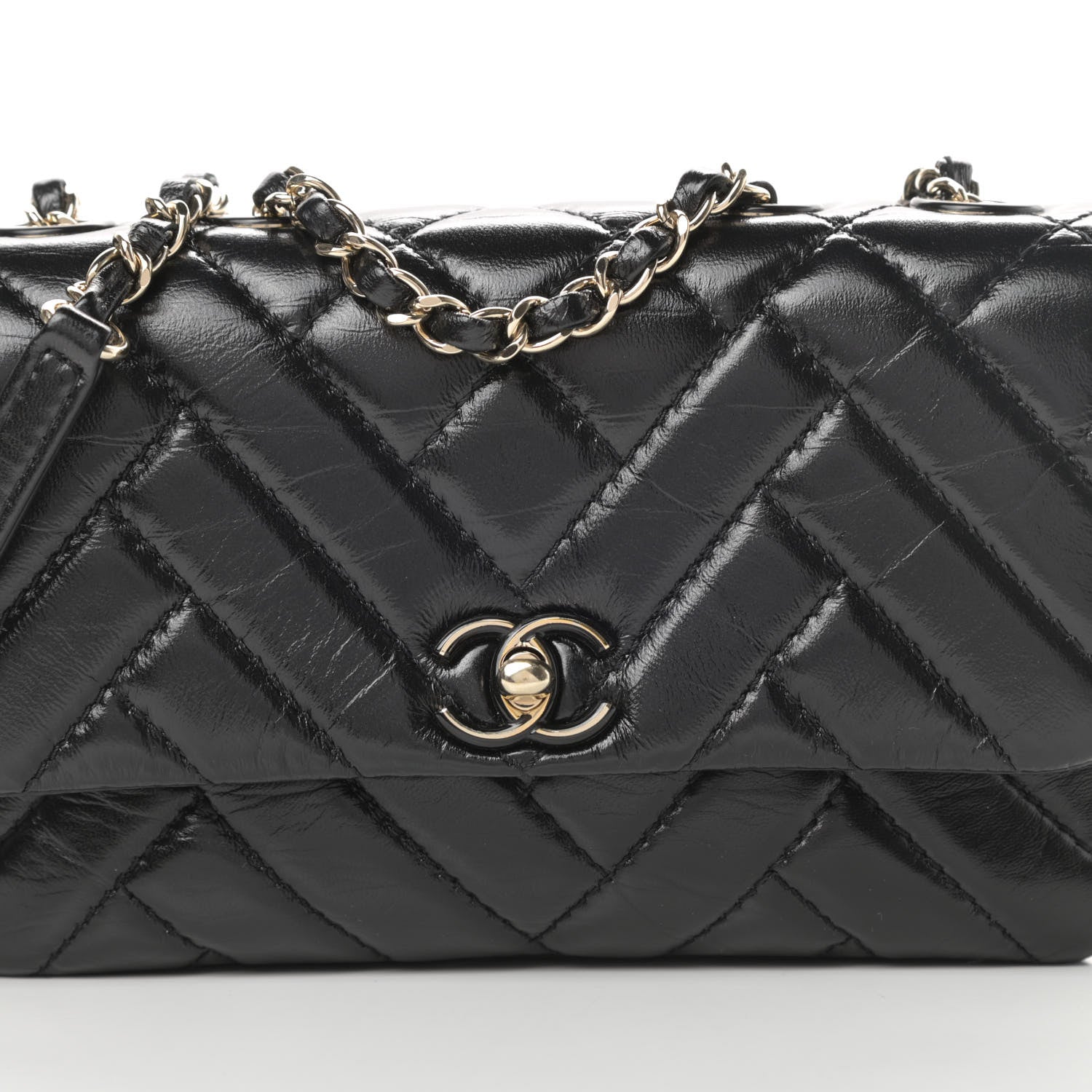 Chanel Shiny Lambskin Quilted Small Montcoco Flap Black 8 of 12