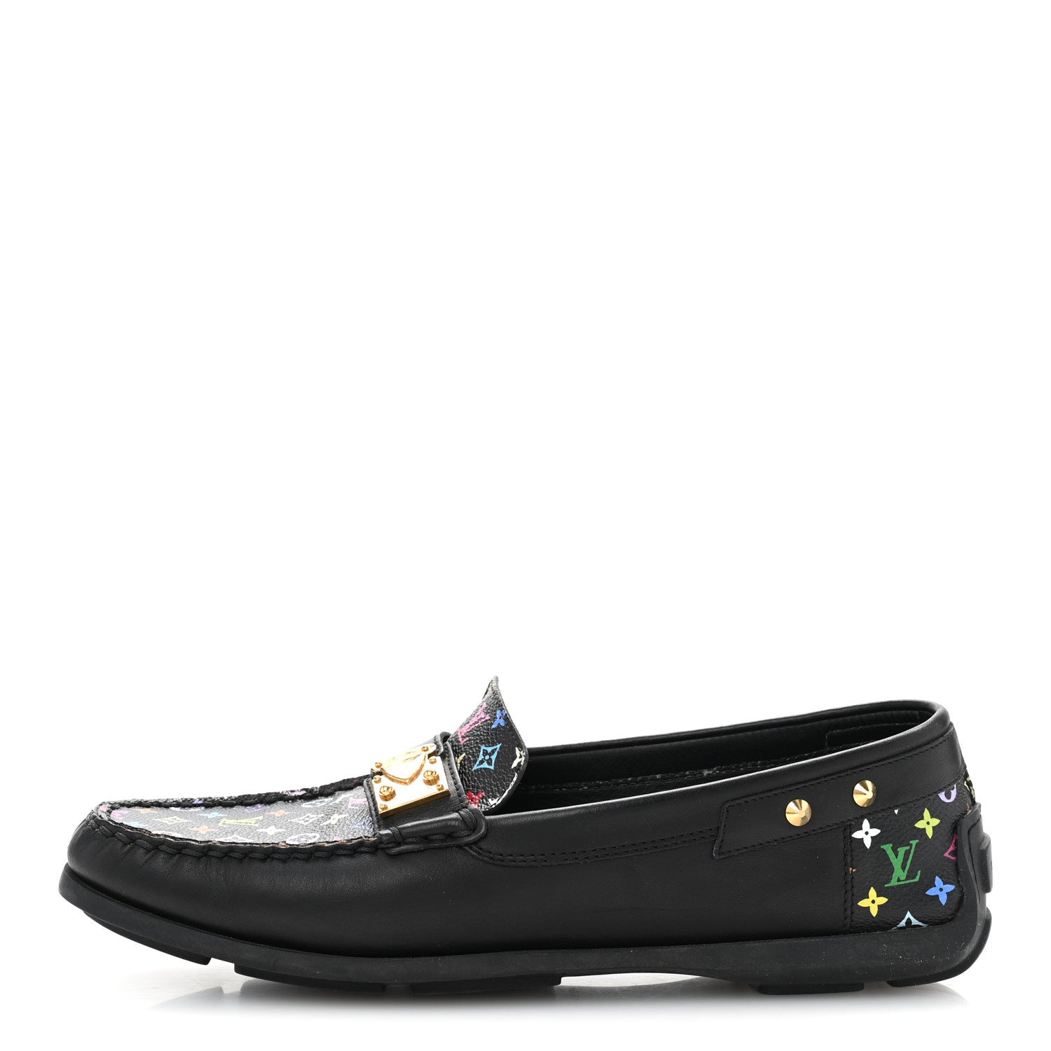 Louis Vuitton Monogram Multicolor Lock Oxford Loafers 39.5 Black 1 of 10