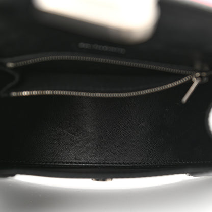 Balenciaga Shiny Box Calfskin Graffiti Logo Small Hourglass Top Handle Bag Black Pink 5 of 11
