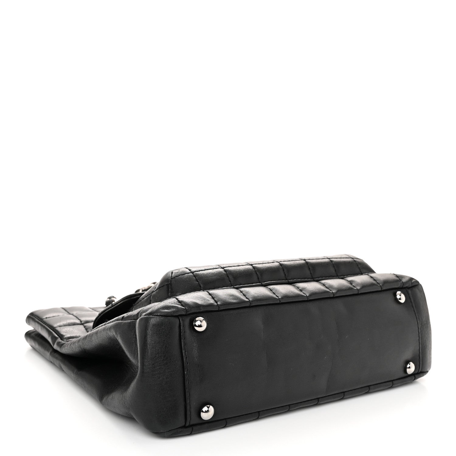 Chanel Lambskin Quilted Chocolate Bar Mademoiselle Shoulder Bag Black 4 of 9