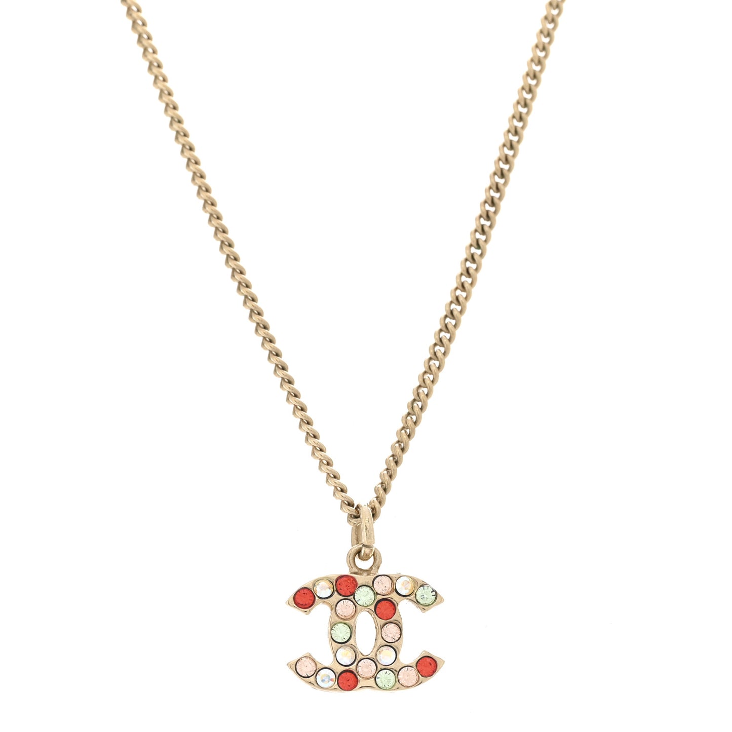 Crystal CC Necklace Gold Multicolor