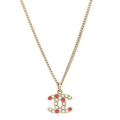 Chanel Crystal CC Necklace Gold Multicolor 4 of 5