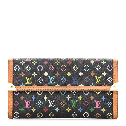 Louis Vuitton Monogram Multicolor Porte Tresor International Wallet Black 1 of 16