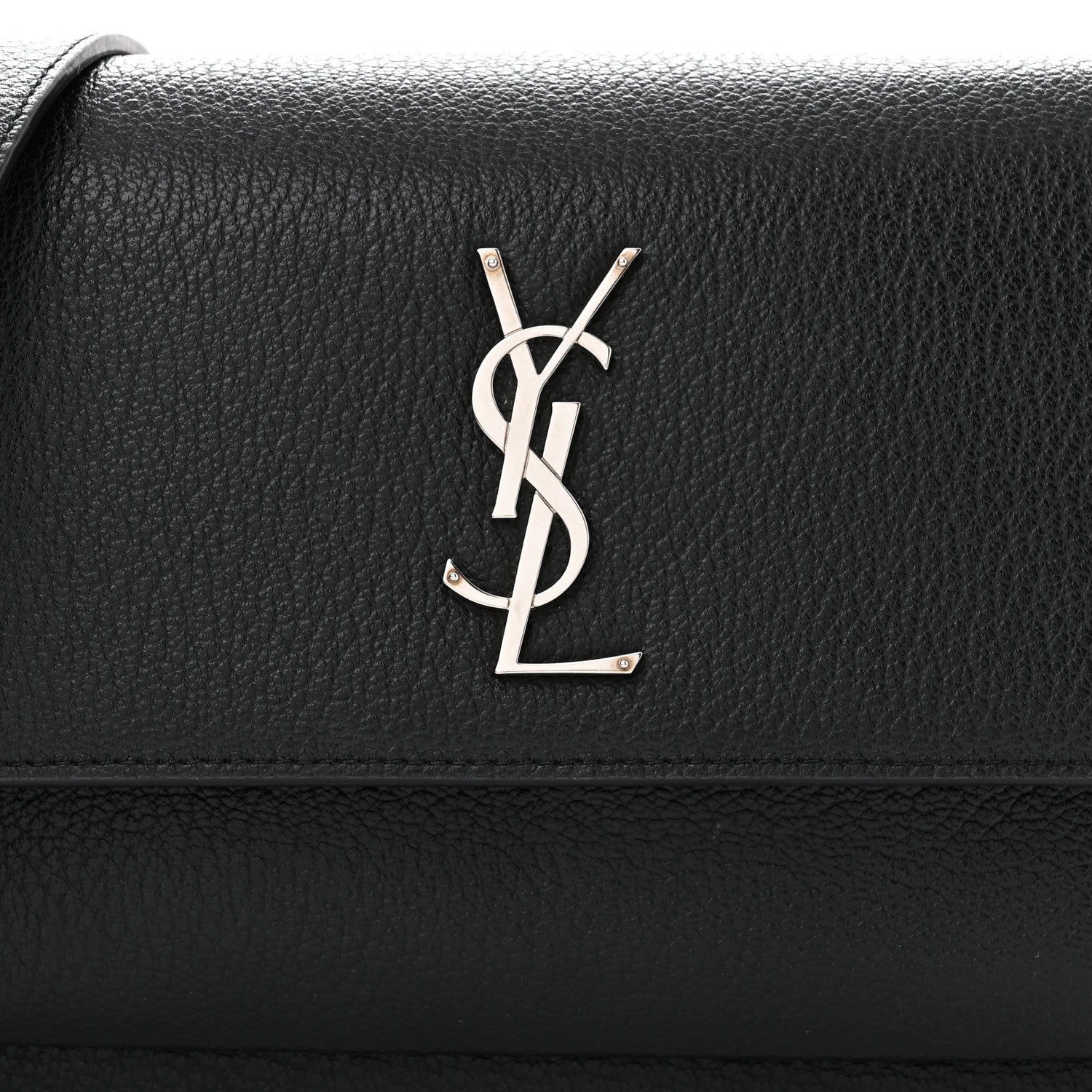 Saint Laurent Grained Calfskin Medium Monogram Sunset Satchel Black 7 of 9