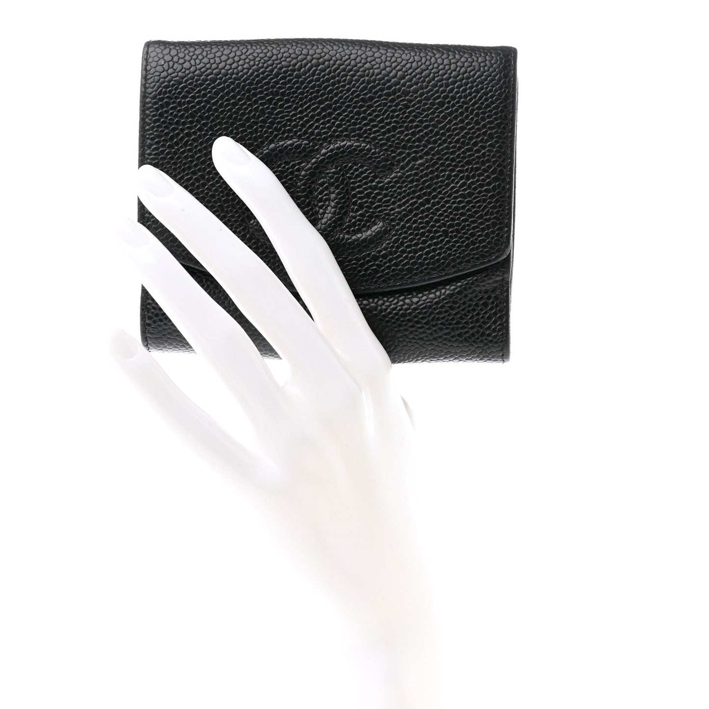 Caviar Timeless CC Compact French Wallet Black