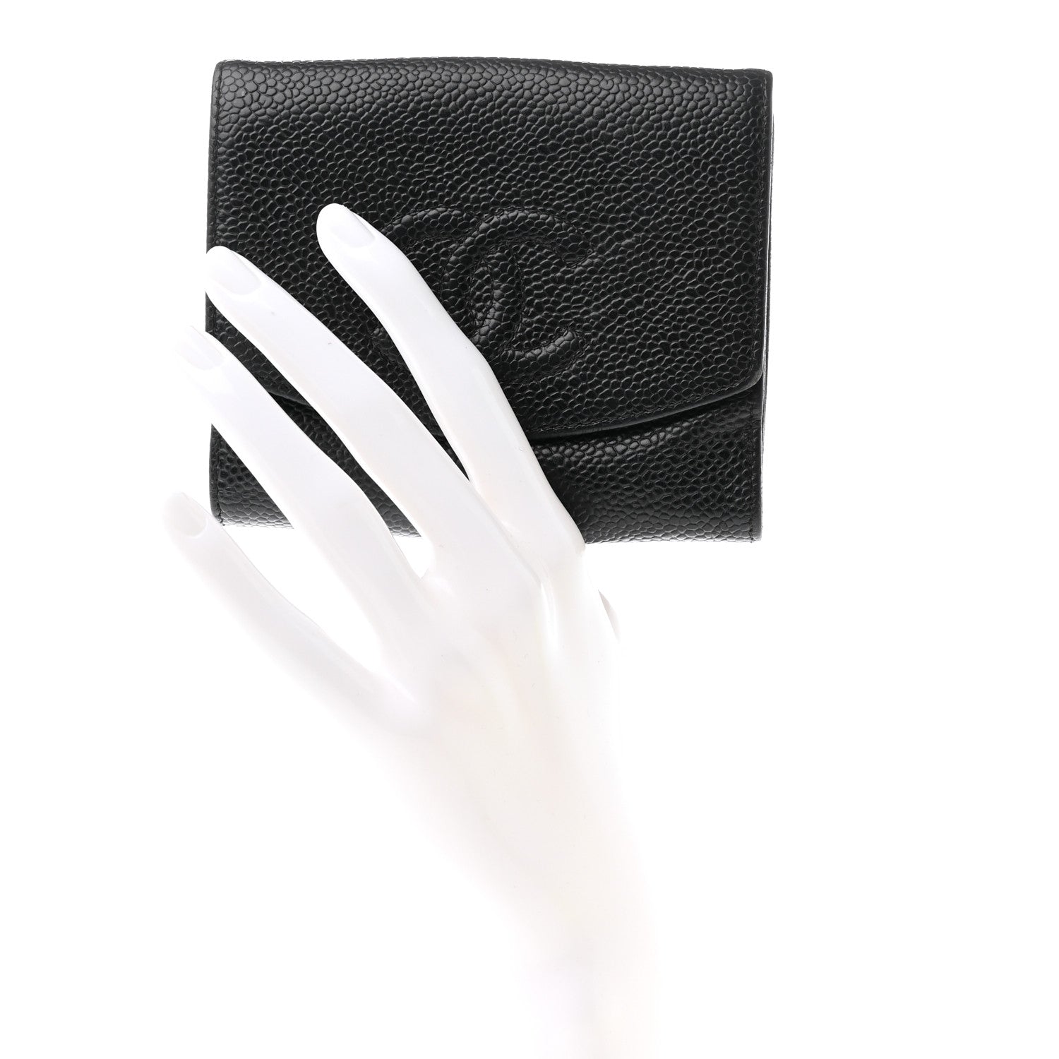 Chanel Caviar Timeless CC Compact French Wallet Black 2 of 13