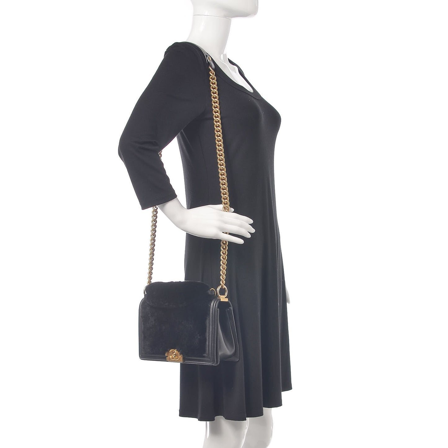 Orylag Medium Boy Top Handle Flap Black