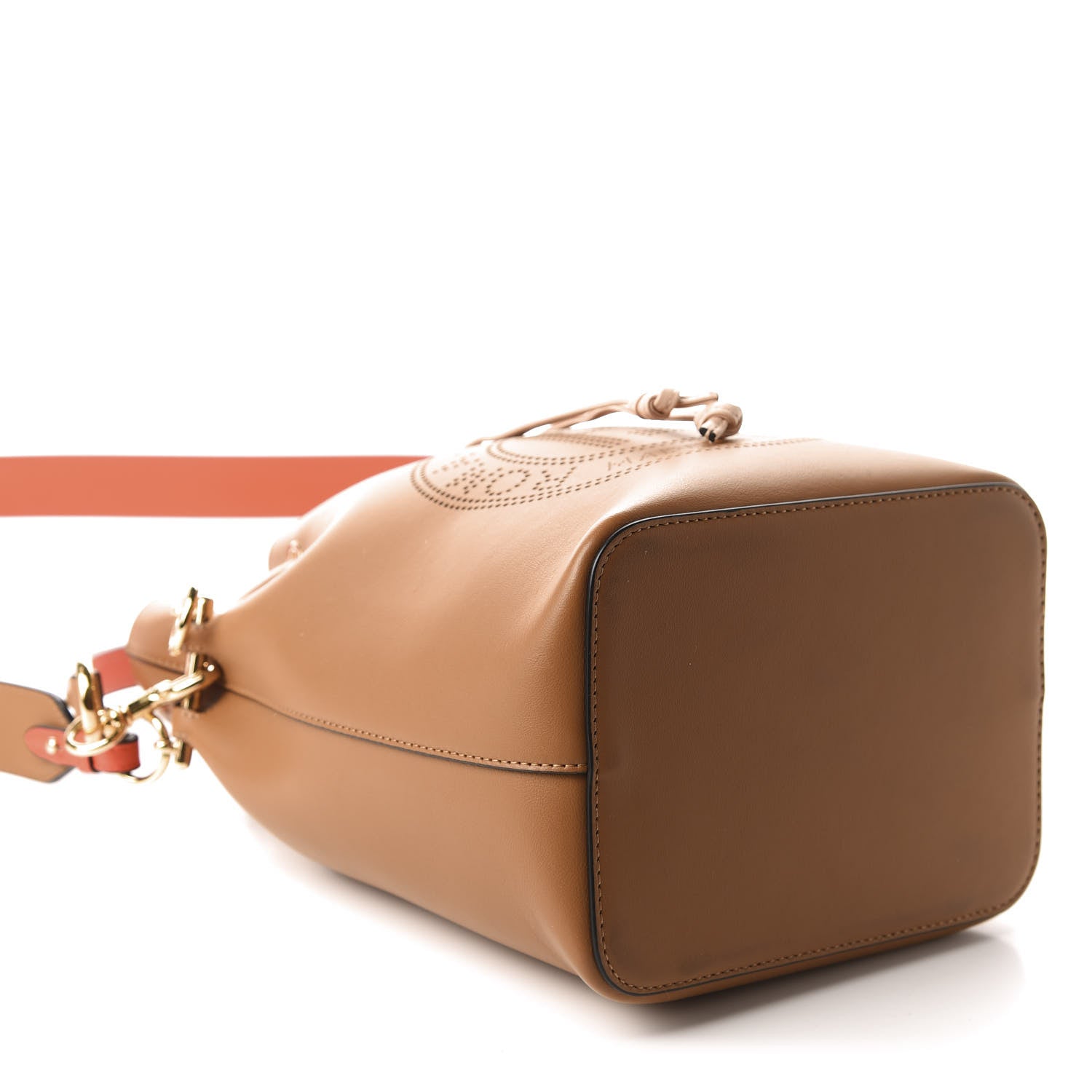 Fendi Vitello Grace F is Fendi Stamp Patch Perforated Small Mon Tresor Bucket Bag Nocciola 4 of 11