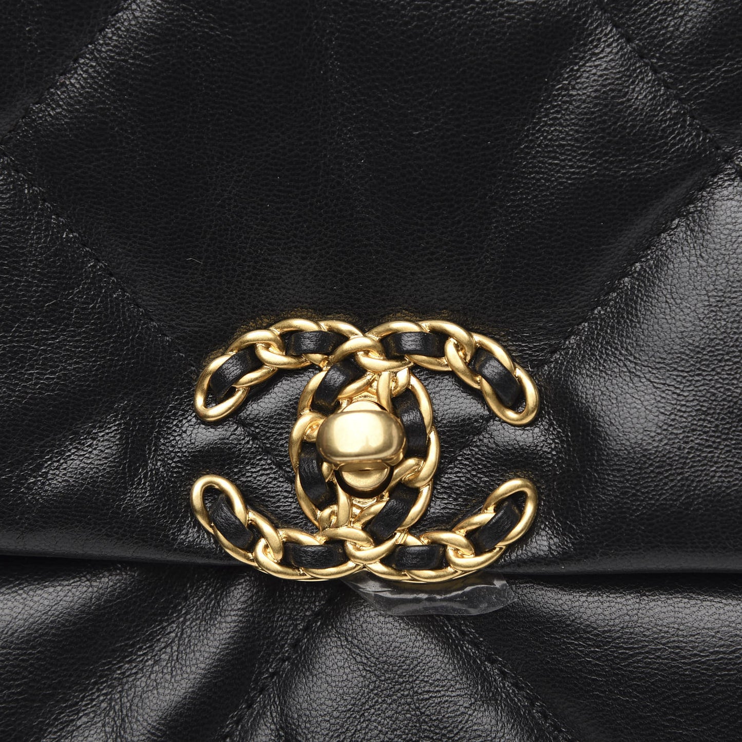 Goatskin Quilted Medium 19 Flap Black