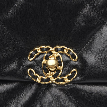 Chanel Goatskin Quilted Medium 19 Flap Black 11 of 12