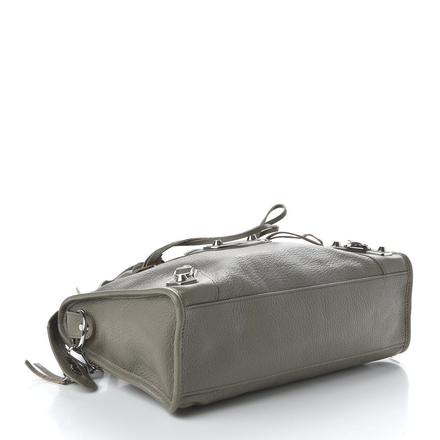 Chevre Silver Metallic Edge Hardware City Gris Taupe