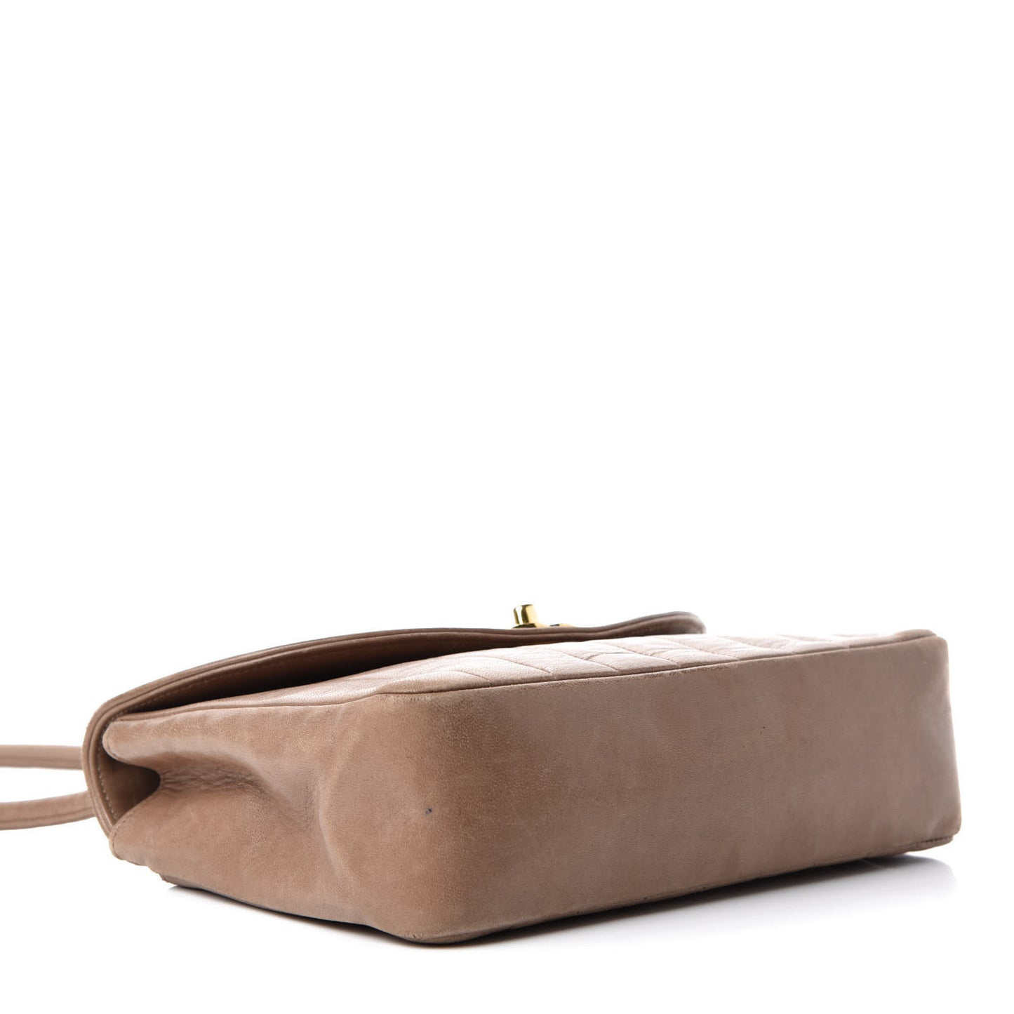 Lambskin Vertical Quilted CC Flap Shoulder Bag Brown