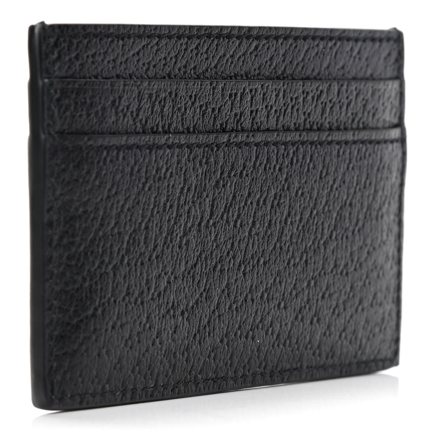 Gucci Calfskin Boar Effect GG Marmont Card Holder Black 2 of 5