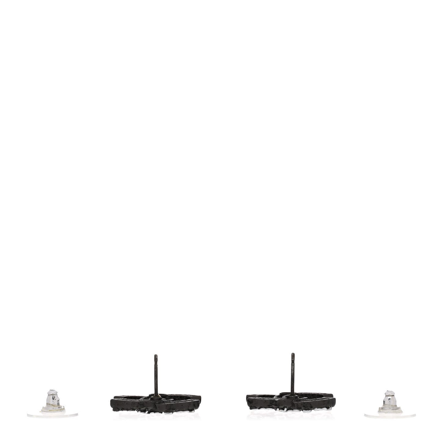 CC Earrings Ruthenium White Silver