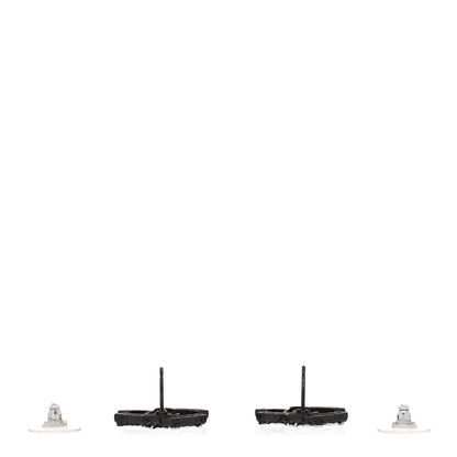 Chanel CC Earrings Ruthenium White Silver 3 of 4
