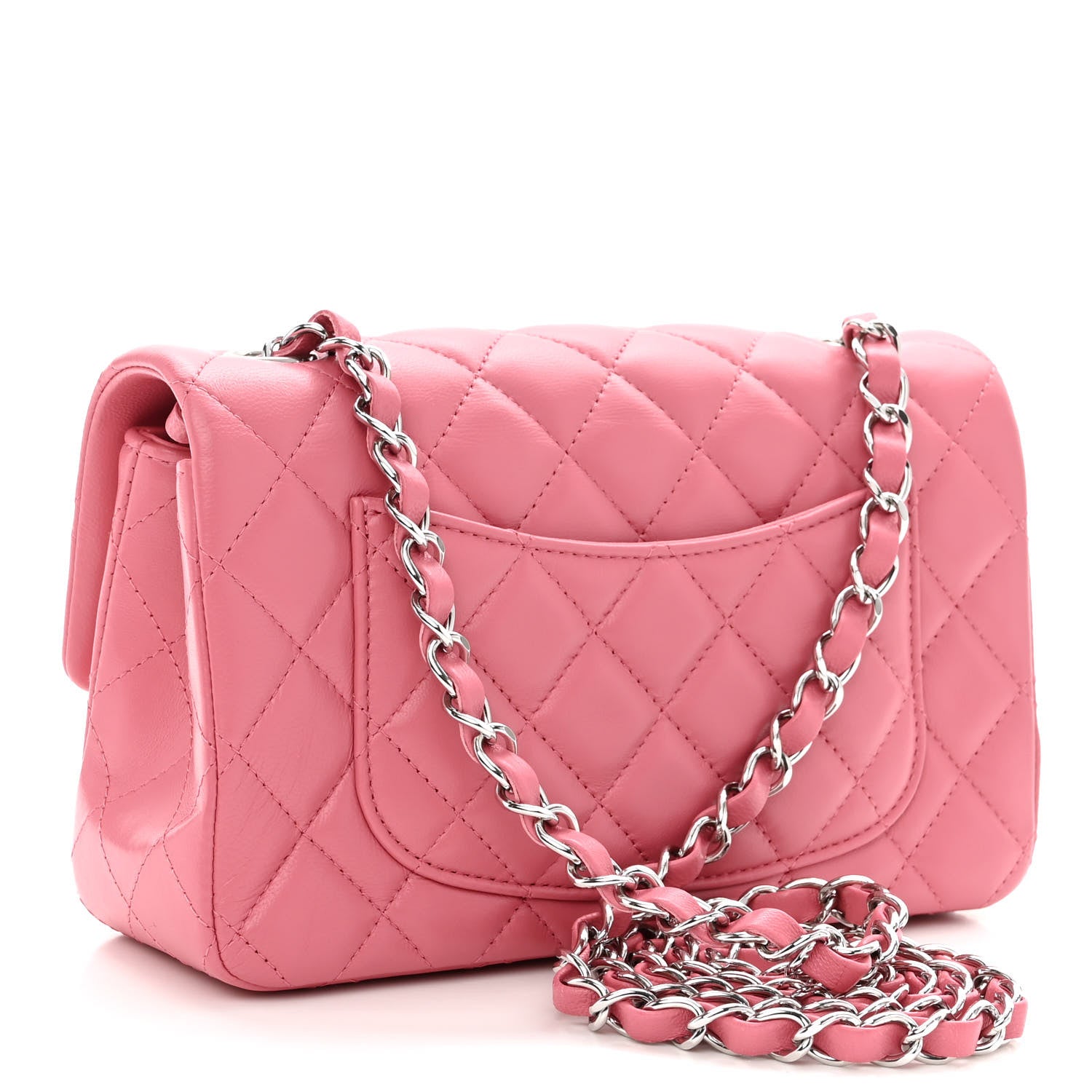 Chanel Lambskin Quilted Mini Rectangular Flap Pink 3 of 10
