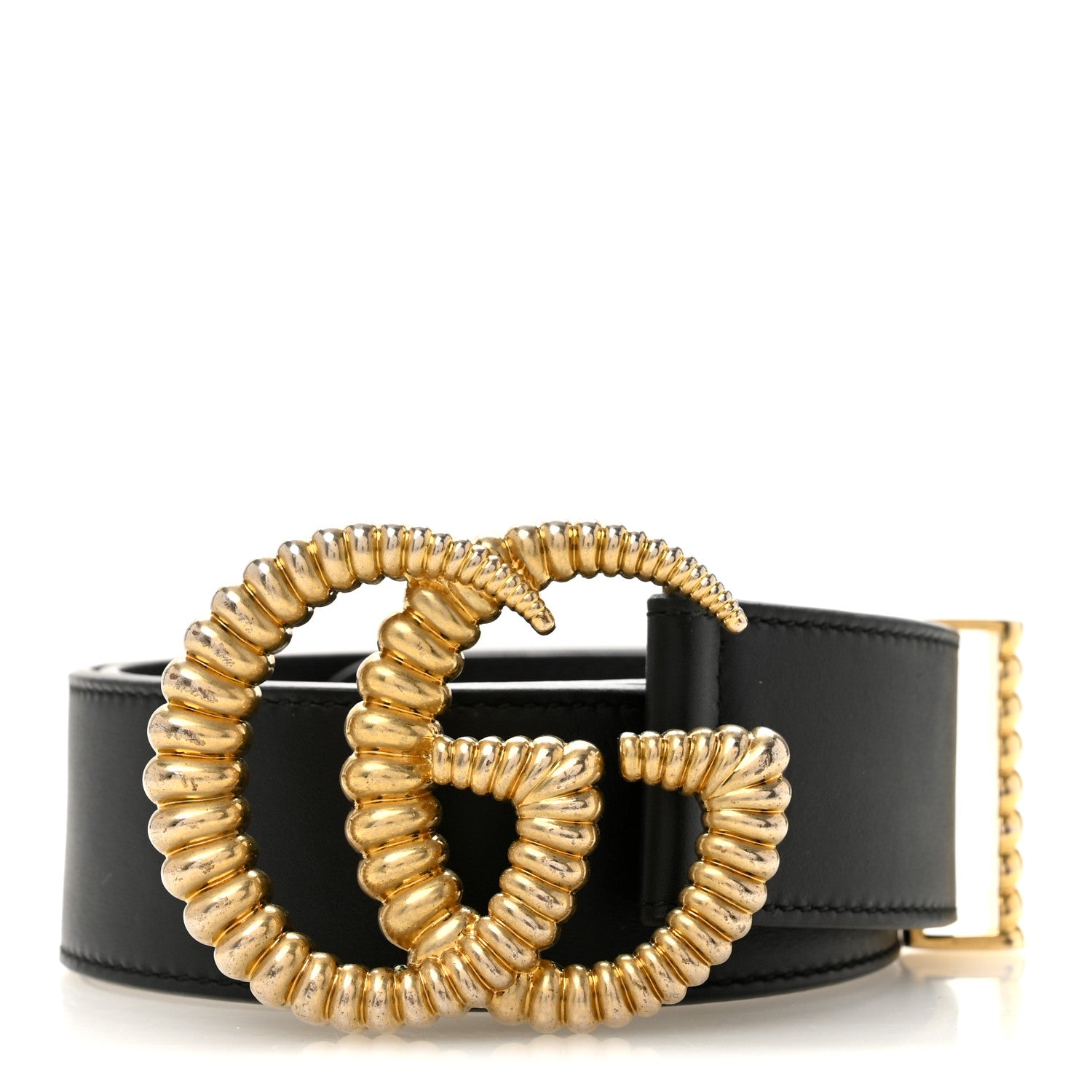Gucci Moon Calfskin Torchon Double G 25mm Belt 75 30 Black 1 of 6