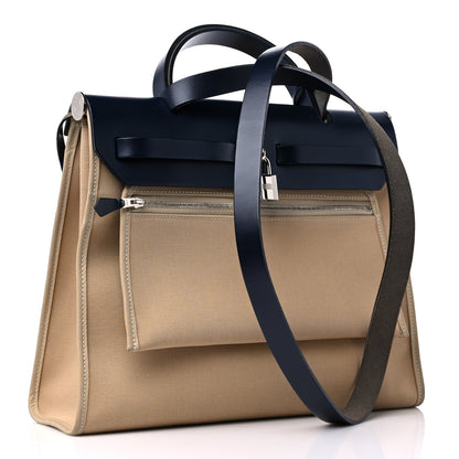 Hermes Vache Hunter Toile Herbag Zip 31 PM Trench Bleu Indigo 4 of 17