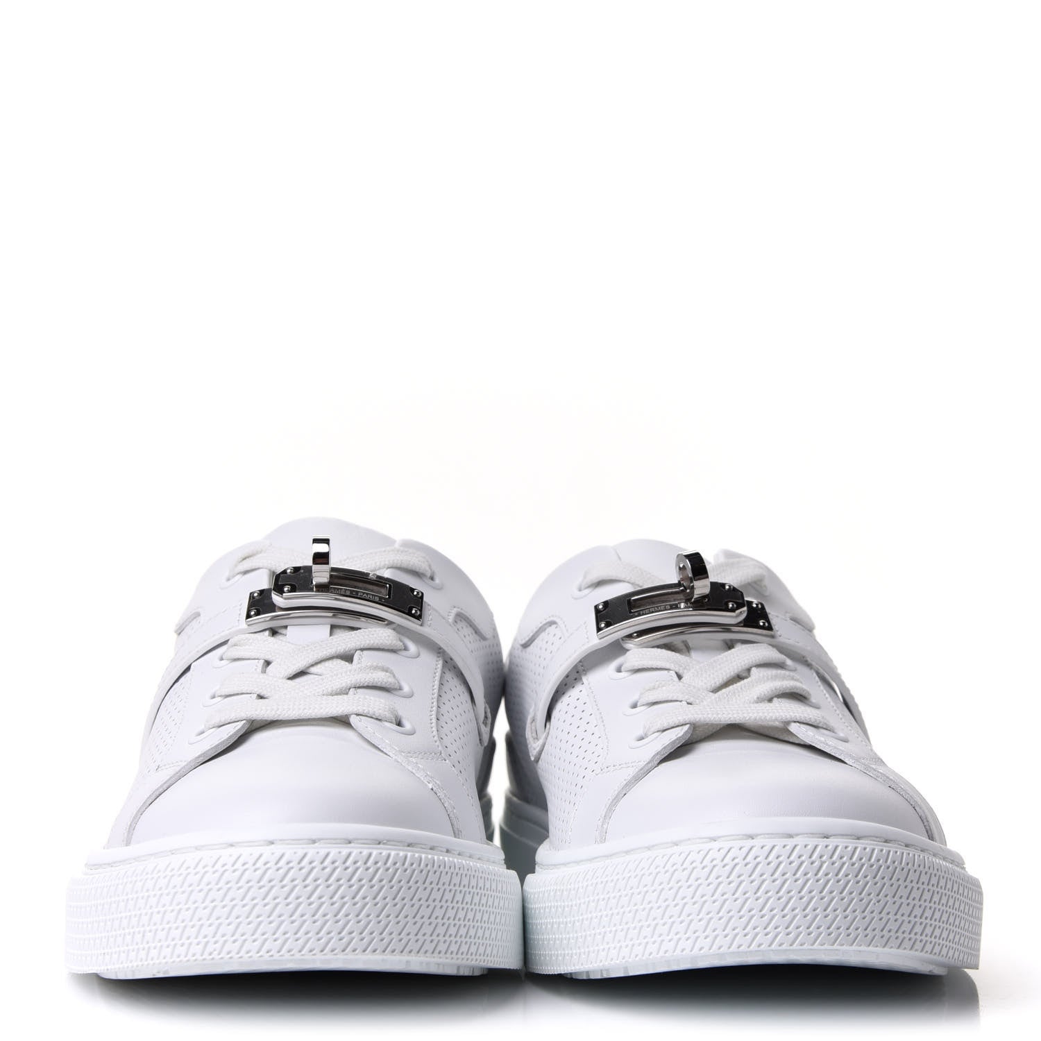 Hermes Calfskin Perforated Day Sneakers 38 White 2 of 13