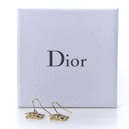 Christian Dior Crystal Logo Earrings Gold 4 of 4
