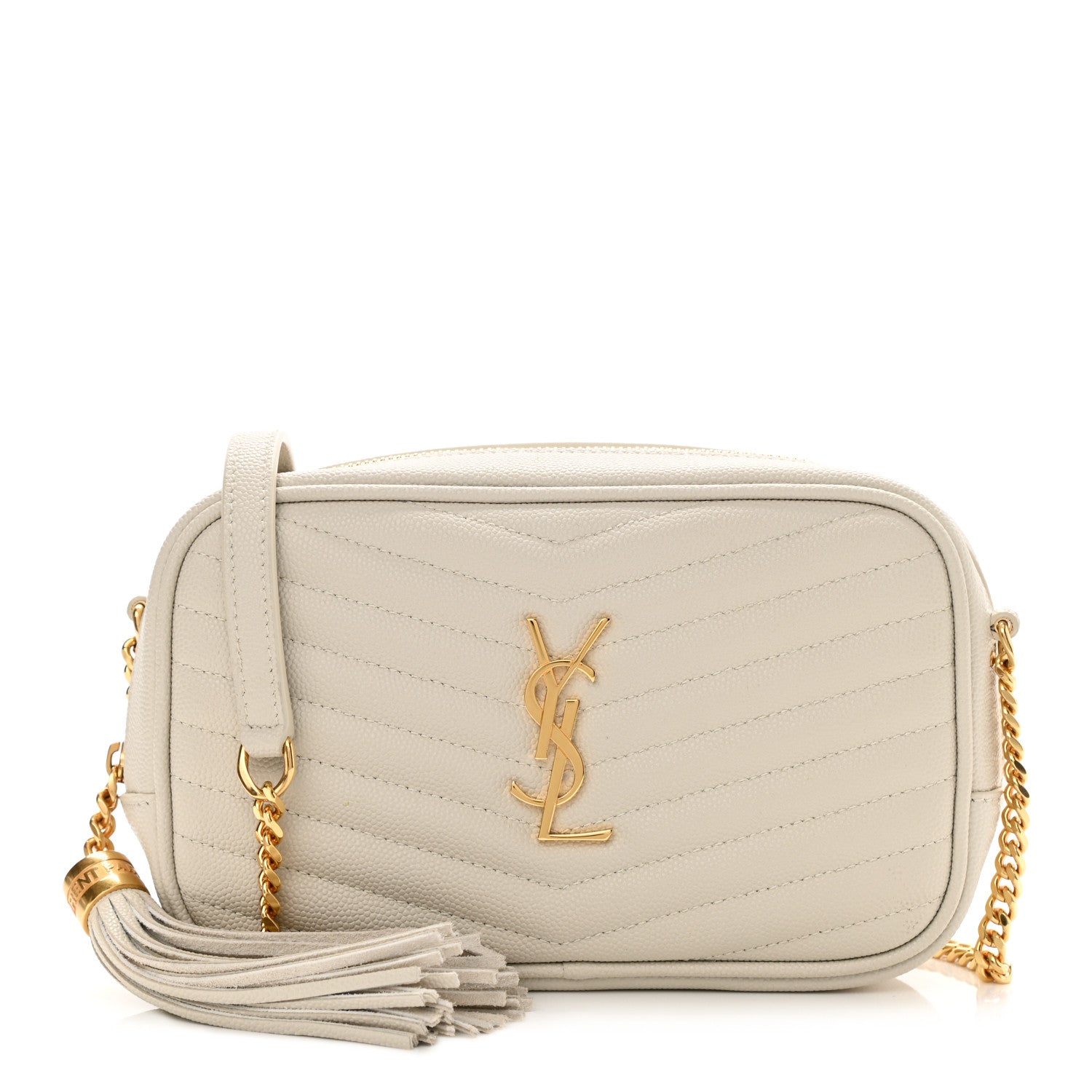 Saint Laurent Grain De Poudre Matelasse Monogram Mini Lou Camera Bag Crema Soft 1 of 10