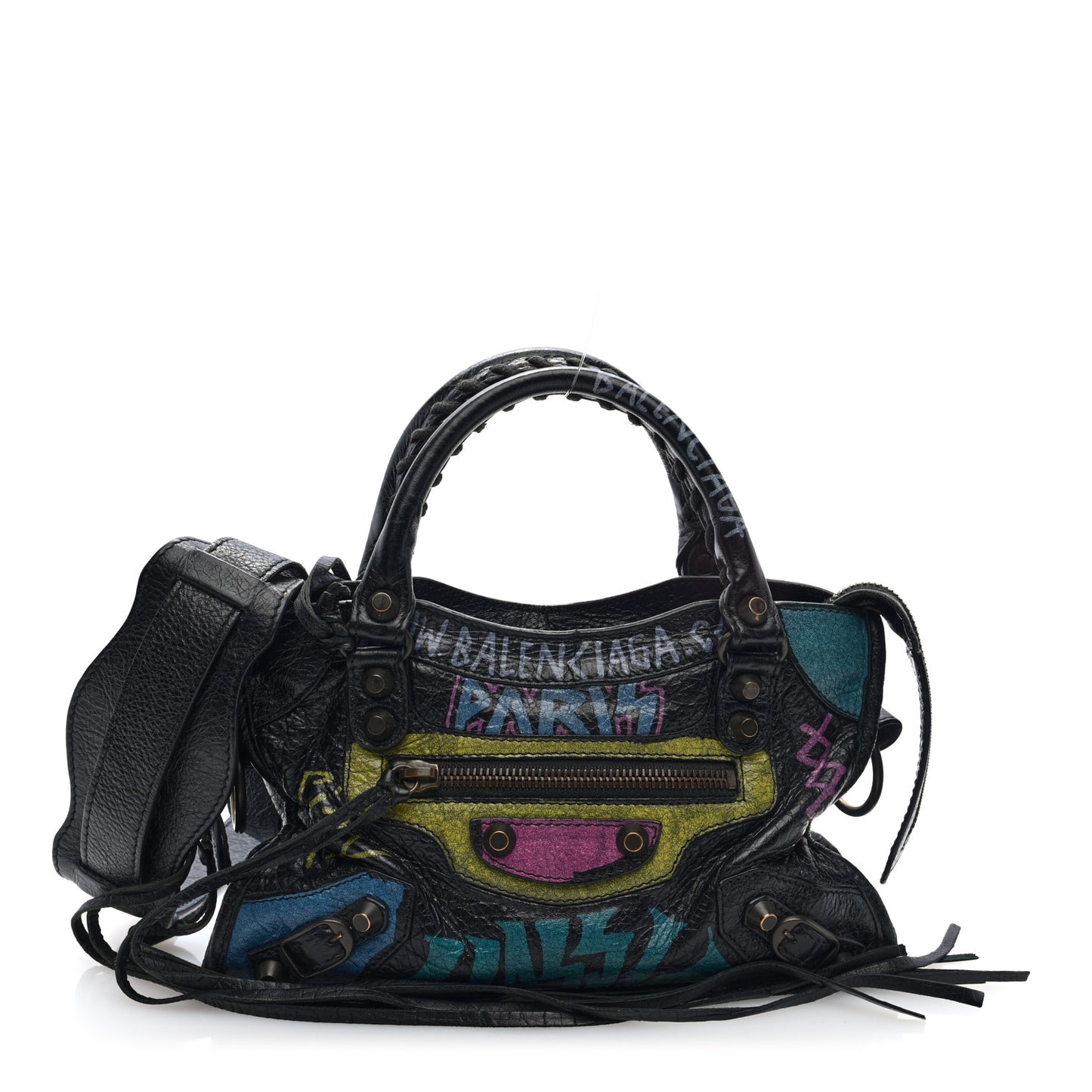 Agneau Arena Graffiti All Over Classic Hardware Mini City Black Multicolor