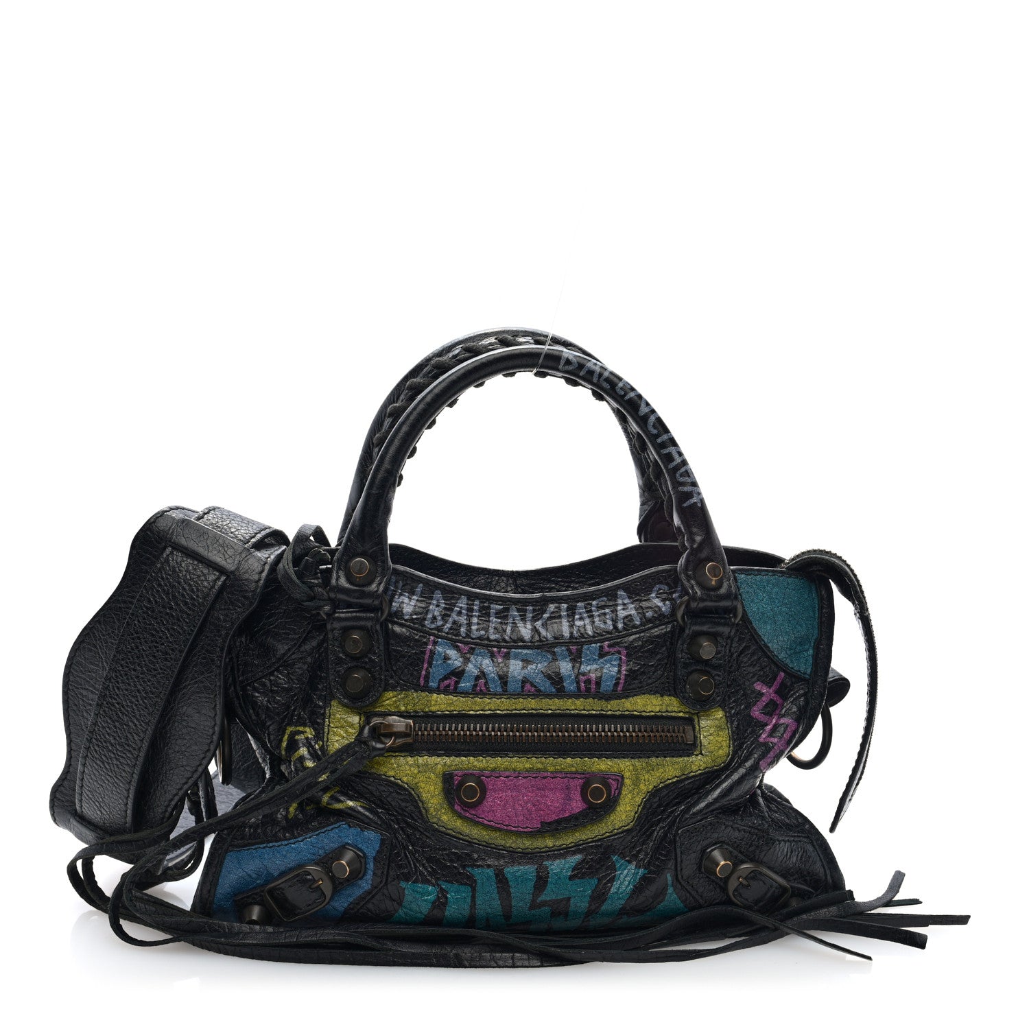 Balenciaga Agneau Arena Graffiti All Over Classic Hardware Mini City Black Multicolor 1 of 10