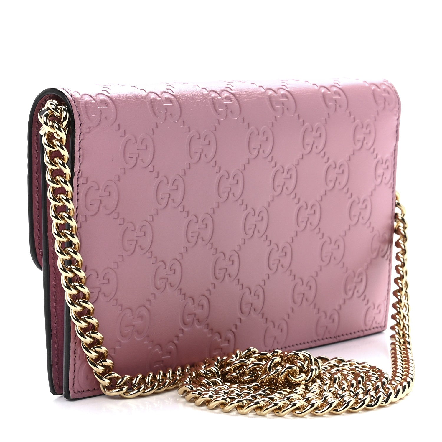 Gucci Guccissima Icon Chain Wallet Carmine Rose 3 of 10