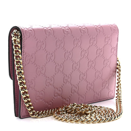 Gucci Guccissima Icon Chain Wallet Carmine Rose 3 of 10