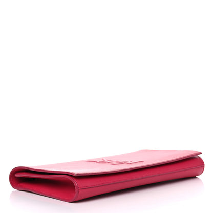 Saint Laurent Calfskin Monogram Large Belle De Jour Clutch Lipstick Fuchsia 5 of 9