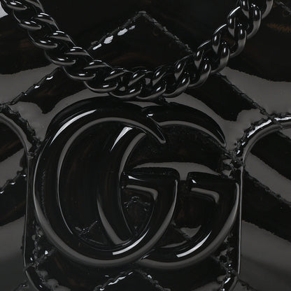 Gucci Patent Lambskin Enamel Matelasse Monochrome Super Mini GG Marmont Shoulder Bag Black 8 of 10
